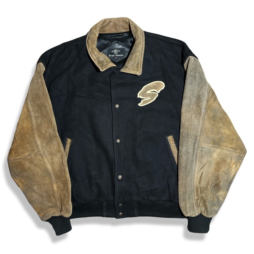 Vintage 90s Guelph Storm Wool & Leather Varsity Jacket